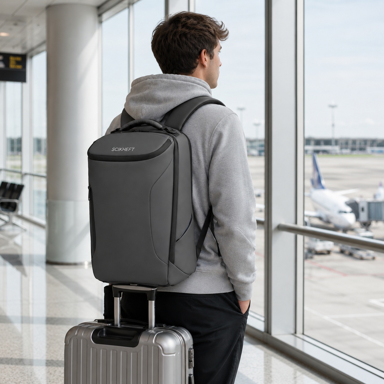 Tech Accessories Travel - 1 adet Ergonomik Seyahat Sırt Çantası,