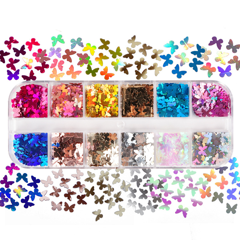 Tech Accessories Usa - Mix renk floresan kelebek Glitter kirpik